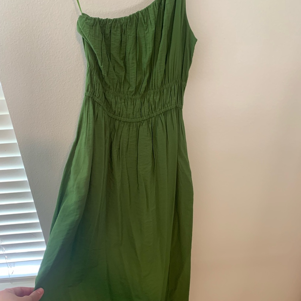 Abercrombie One-Shoulder Green Maxi Dress - Picture 2 of 3